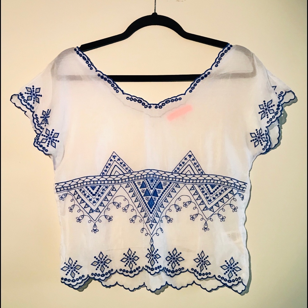 Embroidered Crop Top